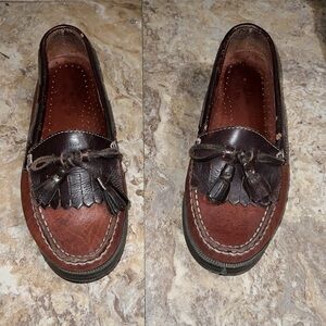 Women’s Brown Leather Loafers with Tassels